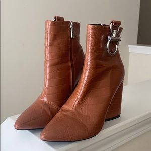 Brown bootie heels